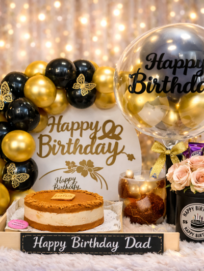 Luxury Birthday Surprise Hamper for Dad – Premium Cake, Balloon & Flower Celebration Gift